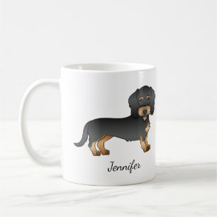 Black And Tan Wire Haired Dachshund Dog With Name Coffee Mug