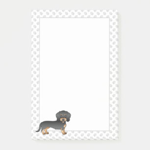 Black And Tan Wire Haired Dachshund Dog With Paws Post-it Notes