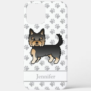 Black And Tan Yorkshire Terrier Cartoon Dog & Name iPhone 12 Pro Max Case