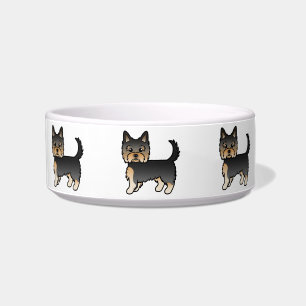 Black And Tan Yorkshire Terrier Cartoon Dogs Bowl