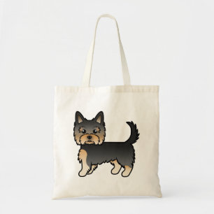 Black And Tan Yorkshire Terrier Yorkie Cartoon Dog Tote Bag