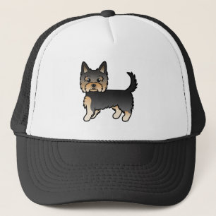 Black And Tan Yorkshire Terrier Yorkie Cartoon Dog Trucker Hat