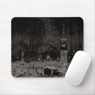 Black and Taupe Distressed Skyline Venice Italy Mouse Mat