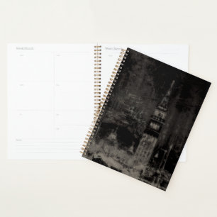 Black and Taupe Distressed Skyline Venice Italy Planner