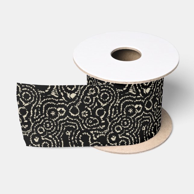 Black and Taupe  Satin Ribbon (Spool)