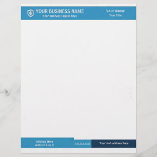 Black and Teal Banner Corporate Custom Letterhead