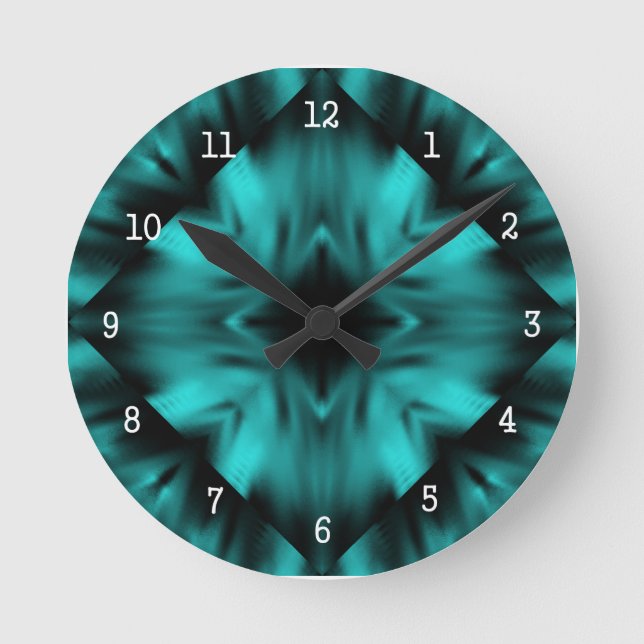 Black and Teal Designer Wall Clocks (Front)