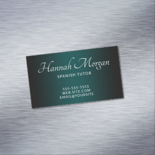 Black and Teal Green Elegant Ombre Magnetic Business Card