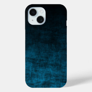 Black and Teal Grunge Ombre Texture iPhone 15 Case