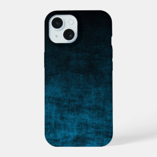 Black and Teal Grunge Ombre Texture iPhone 15 Case