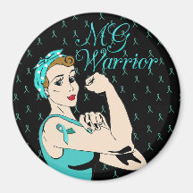 Black and Teal MG Warrior Warrior Magnet