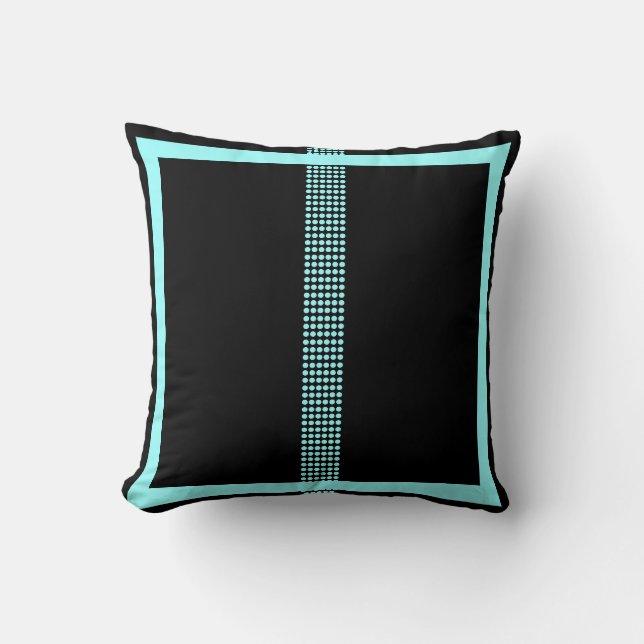 Black and teal  modern  pillow (Front)