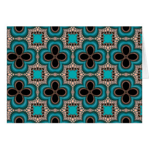 Black and teal Moroccan style geometric pattern