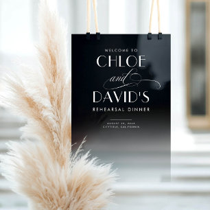 Black and Transparent Rehearsal Dinner Welcome Acrylic Sign