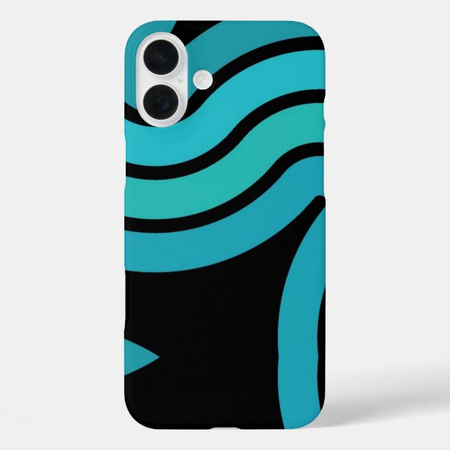 Black and Turquois  Case-Mate iPhone Case (Back)