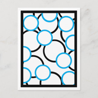 Black and Turquoise Circles Postcard