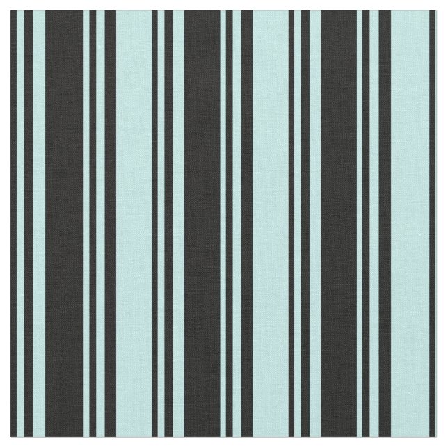 Black and Turquoise Coloured Stripes Fabric (Close Up)