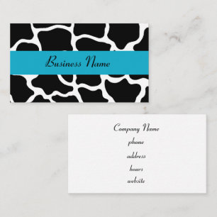 Black and Turquoise Giraffe Business Card