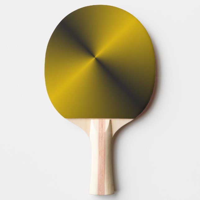 Black and Vibrant Gold Ping Pong Paddle (Front)