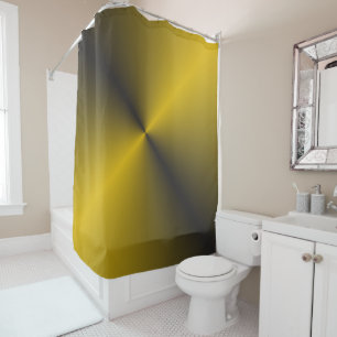 Black and Vibrant Gold Shower Curtain