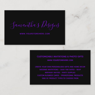Black and Violet Online Store Business Card