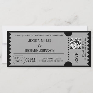 Black And Wait party ticket invitations