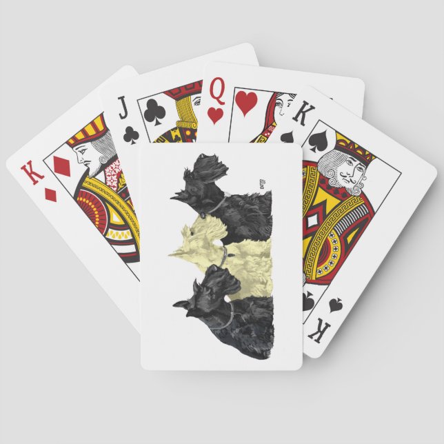 Black and Wheaten Scotties Playing Cards (Back)