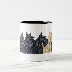 Black and Wheaten Scottish Terriers Two-Tone Coffee Mug