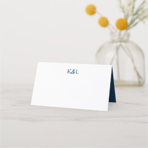 Black and Whit Modern Monogram Ampersand Wedding Place Card