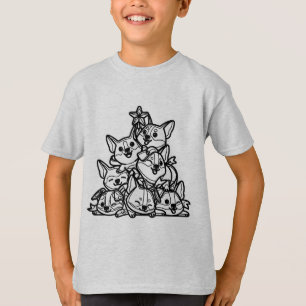 BLACK AND WHITE #04 - Corgi tree T-Shirt