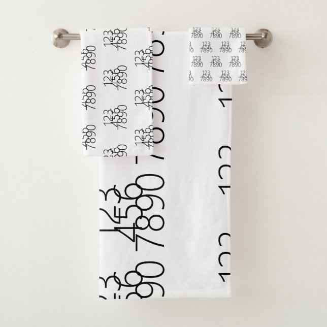 Black and White: 0 to 9 Bath Towel Set (Insitu)