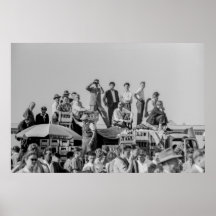 Black and White 1968 Crows Watching Air Show