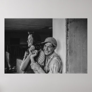 Black and White 1968 European Portrait of a Young Poster