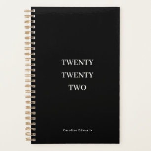 Black and White 2022 Productivity Planner
