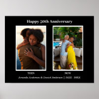 Black and White 2 Photo Collage Anniversary