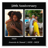 Black and White 2 Photo Collage Anniversary