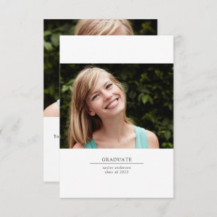 Black and White 2 Photo Graduation Class of 2022 Thank You Card