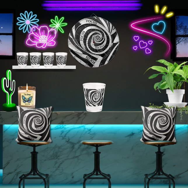 Black and White 3D Spiral Illusion Focus Shot Glass (Creator Uploaded)