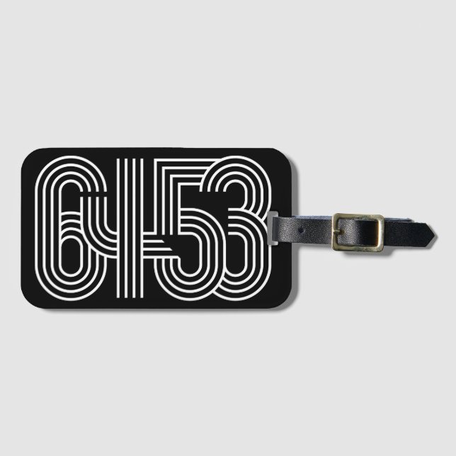 Black and white 6453 Luggage Tag (Front Horizontal)