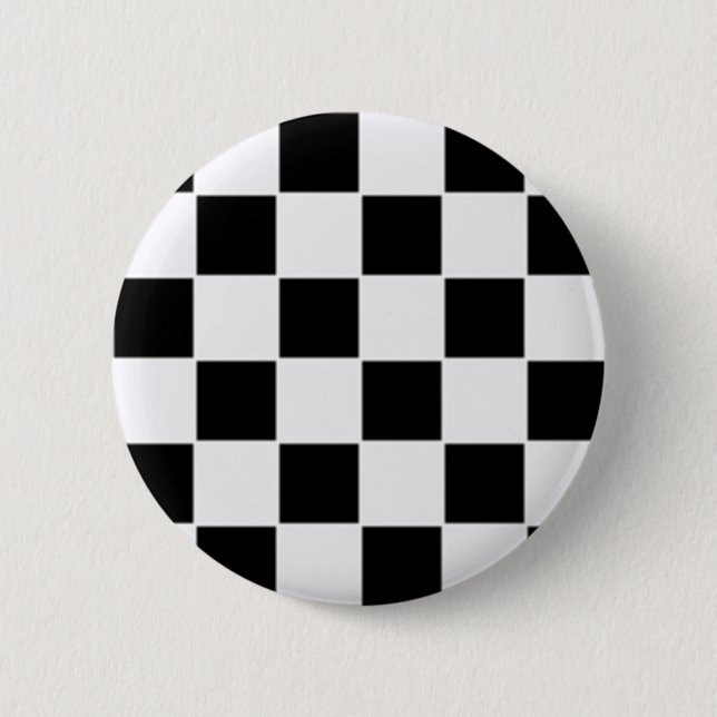 Black and white 6 cm round badge (Front)