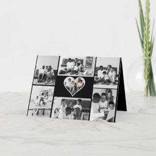 Black and White 7 Photo Collage Card