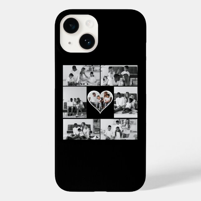 Black and White 7 Photo Collage Case-Mate iPhone Case (Back)