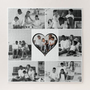 Black and White 7 Photo Collage Jigsaw Puzzle