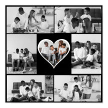 Black and White 7 Photo Collage