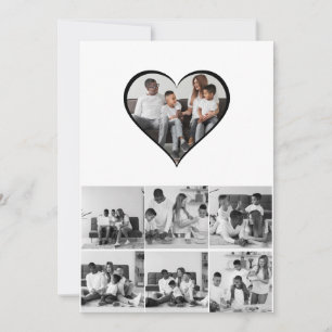 Black and White 7 Photo Collage Thank You Card
