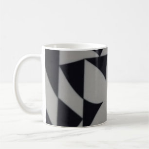 black and white abstact design coaster coffee mug