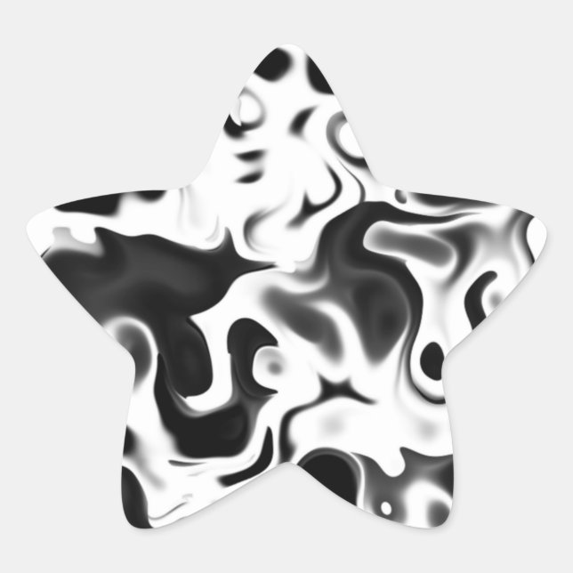 Black and white Abstract  411.4 Star Sticker (Front)