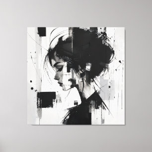 Black and white abstract art  canvas print