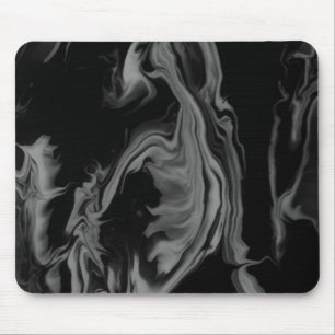 Black and White Abstract Art on a Thick Computer Mouse Mat
