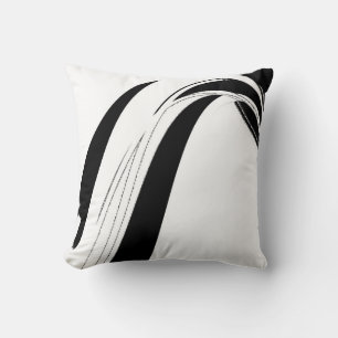 Black And White Abstract Art Painting Cushion